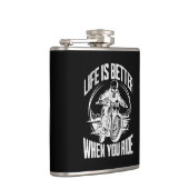 Life is Better When You Ride Motorcycle Skull フラスク (右)