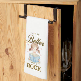 Life is Better with a Book Kitchen Towel キッチンタオル