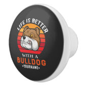 Life is Better with a Bulldog セラミックノブ (右)