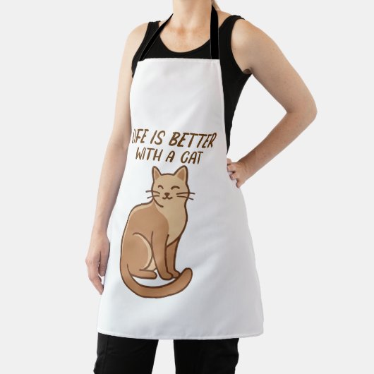 Life Is Better With a Cat – Cute Cat Lover Design エプロン (インサイチュ)