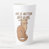 Life Is Better With a Cat – Cute Cat Lover Design カフェラテマグ (正面)