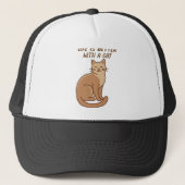 Life Is Better With a Cat – Cute Cat Lover Design キャップ (正面)