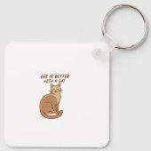Life Is Better With a Cat – Cute Cat Lover Design キーホルダー (裏面)