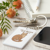 Life Is Better With a Cat – Cute Cat Lover Design キーホルダー (正面右)