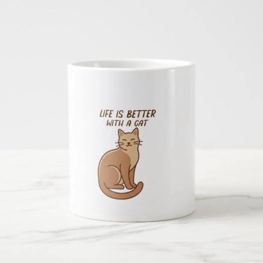 Life Is Better With a Cat – Cute Cat Lover Design ジャンボコーヒーマグカップ (正面)