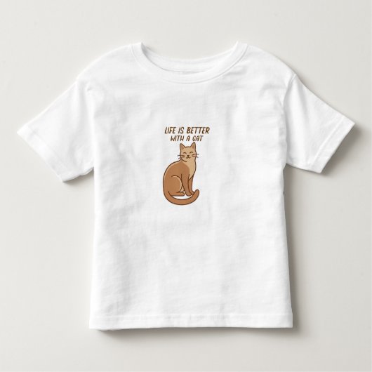 Life Is Better With a Cat – Cute Cat Lover Design トドラーTシャツ (正面)