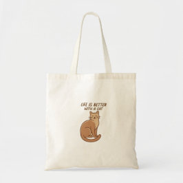 Life Is Better With a Cat – Cute Cat Lover Design トートバッグ