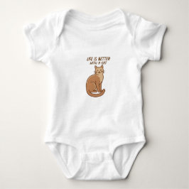 Life Is Better With a Cat – Cute Cat Lover Design ベビーボディスーツ