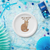 Life Is Better With a Cat – Cute Cat Lover Design ペーパープレート (パーティー)