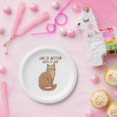 Life Is Better With a Cat – Cute Cat Lover Design ペーパープレート (パーティー)