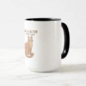 Life Is Better With a Cat – Cute Cat Lover Design マグカップ (正面右)