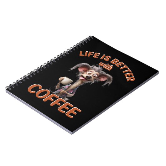 LIFE IS BETTER WITH A COFFEE, DOG ノートブック (左側)