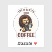 LIFE IS BETTER WITH A COFFEE, LION シール (シート)
