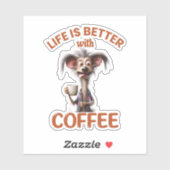LIFE IS BETTER WITH A COFFEE, LION シール (シート)
