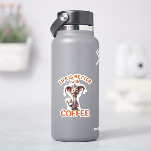LIFE IS BETTER WITH A COFFEE, LION シール (HydroFlask)