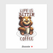 LIFE IS BETTER WITH A COFFEE, LION シール (シート)