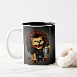 LIFE IS BETTER WITH A COFFEE, LION ツートーンマグカップ