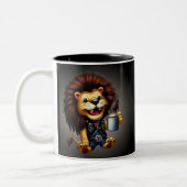 LIFE IS BETTER WITH A COFFEE, LION ツートーンマグカップ (左)