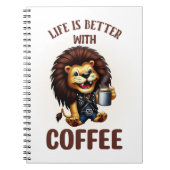 LIFE IS BETTER WITH A COFFEE, LION ノートブック (正面)