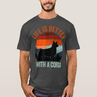 Life Is Better With A Corgi Vintage Distressed Hik Tシャツ