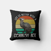 Life Is Better With A Cornish Rex クッション (正面)