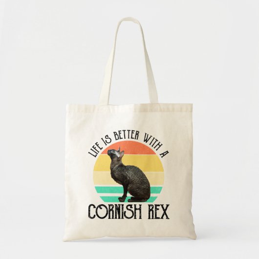 Life Is Better With A Cornish Rex トートバッグ (正面)
