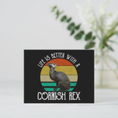 Life Is Better With A Cornish Rex ポストカード (スタンド正面)