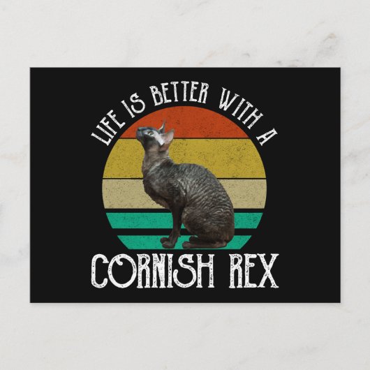 Life Is Better With A Cornish Rex ポストカード (正面)