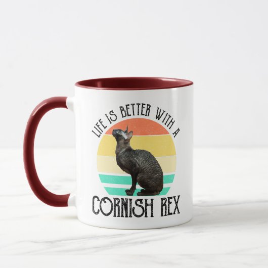 Life Is Better With A Cornish Rex マグカップ (左)
