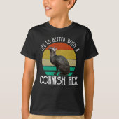 Life Is Better With A Cornish Rex Tシャツ (正面)
