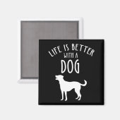 Life Is Better With A Dog マグネット (正面/裏面)