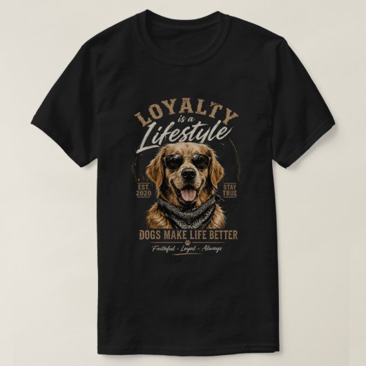 Life Is Better With a Dog Cute Golden Retriever T- Tシャツ (デザイン正面)