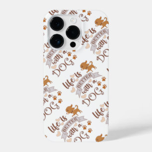 Life is Better With a Dog quote funny chihuahua iPhone 14 Proケース
