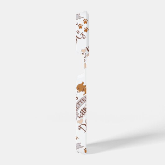 Life is Better With a Dog quote funny chihuahua iPhoneケース (右側面)