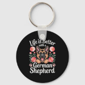 Life Is Better With A German Shepherd Dog Lover  キーホルダー (正面)