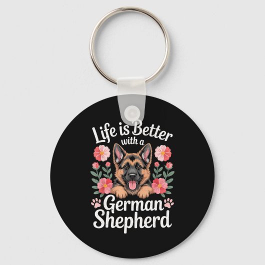 Life Is Better With A German Shepherd Dog Lover キーホルダー (正面)