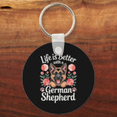 Life Is Better With A German Shepherd Dog Lover キーホルダー (正面)