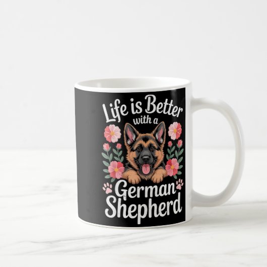 Life Is Better With A German Shepherd Dog Lover  コーヒーマグカップ (右)