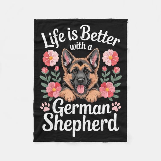 Life Is Better With A German Shepherd Dog Lover  フリースブランケット (正面)