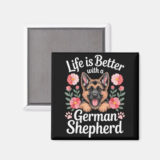 Life Is Better With A German Shepherd Dog Lover  マグネット (正面/裏面)
