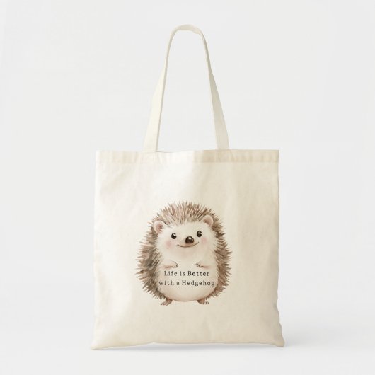 Life is Better with a Hedgehog   トートバッグ (正面)