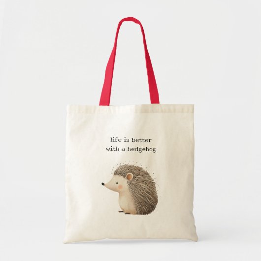 Life is better with a hedgehog トートバッグ (正面)