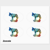 Life Is Better With A Mule 楕円形シール (シート)