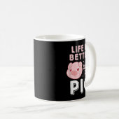 Life Is Better With A Pig Animal Pig Lovers Pigs  コーヒーマグカップ (正面右)