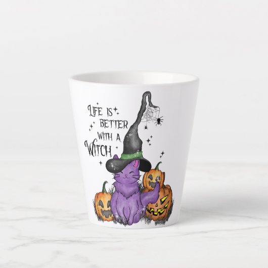 Life Is Better With A Witch カフェラテマグ (正面)