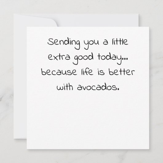 Life is Better with Avocados カード (裏面)