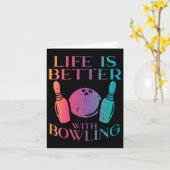 Life Is Better With Bowling Bowler Women Girls Kid カード (黄色い花)