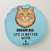 Life Is Better With Cat Round Pillow ラウンドクッション (裏面)