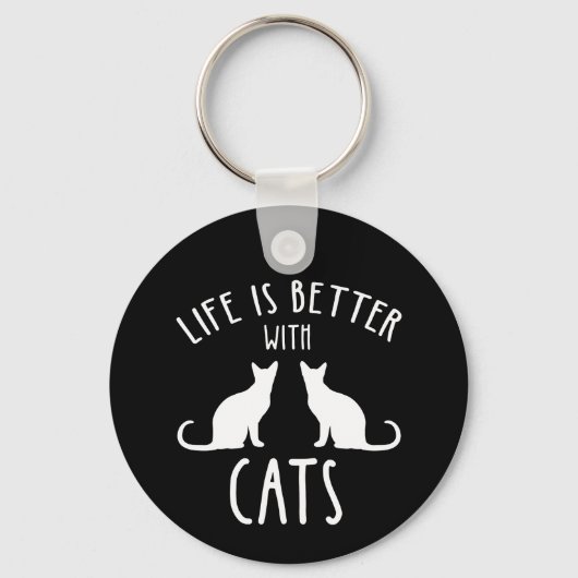 Life Is Better With Cats キーホルダー (正面)