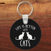 Life Is Better With Cats キーホルダー (裏面)